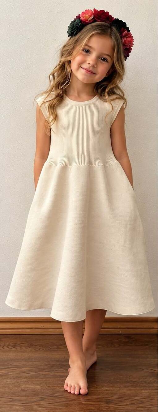 Acara Boutique Cream Lace-Hem Pinafore – Kids 2-3Y to 12Y – NWT